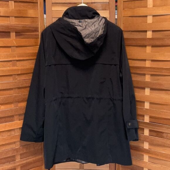 Miss Gallery Women 1X Black Coat Removable Lining Hood Jacket Polyester - Picture 2 of 11